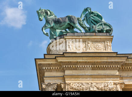 Symbolic sculpture of the Peace on the Heroes Square Millenium Memorial in Budapest, Hungary Stock Photo