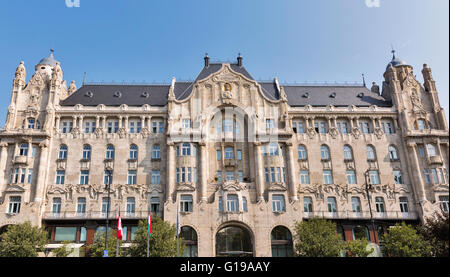 Gresham Palace close to Chain Bridge in Budapest, capital of Hungary. Stock Photo