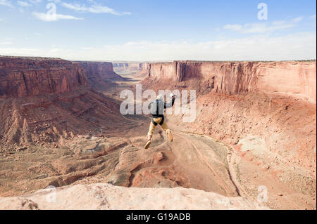 Base Jumping at Fruit Bowl Stock Photo