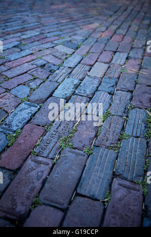 Old brick pathway Stock Photo