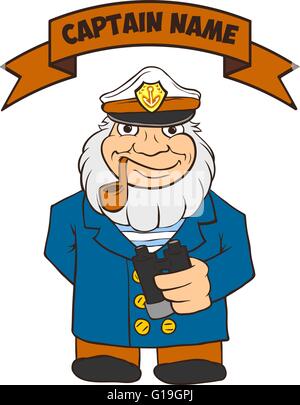 Captain Seas Template Stock Vector
