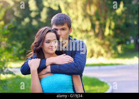 two person loving each other resting in the Park Stock Photo