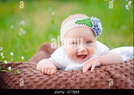 Summer portrait of beautiful baby girl Stock Photo