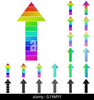 Set of rainbow arrow logo designs Stock Vector