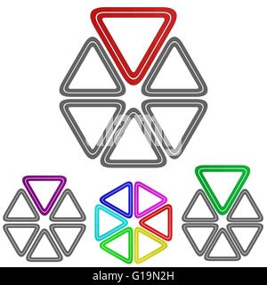 Triangle logo vector design set Stock Vector