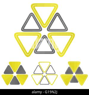 Nuclear logo vector design set Stock Vector