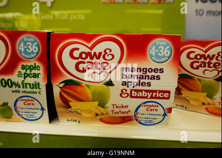 Cow Gate Baby Food Packaging Stock Photo