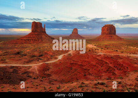 Monument Valley after sunset, Arizona, USA Stock Photo