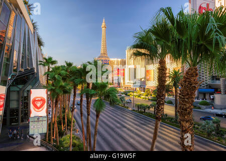 Day view at traffic in the Las Vegas strip on summertime Stock Photo