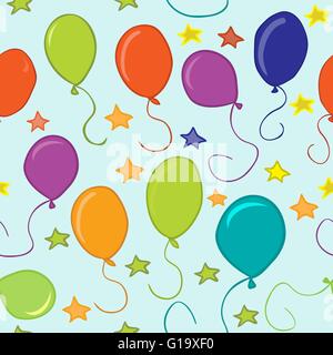 baloons and stars seamless pattern Stock Vector