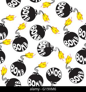 bomb seamless pattern Stock Vector
