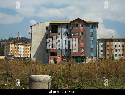 Popular and middle class new apartments blocks, Addis abeba region, Addis ababa, Ethiopia Stock Photo