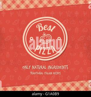 Best pizza sign or menu cover with grunge texture Stock Vector