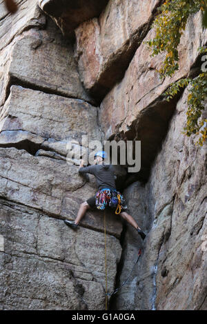 Rock Climber Shawangunk Mountains, The Gunks, New York Stock Photo