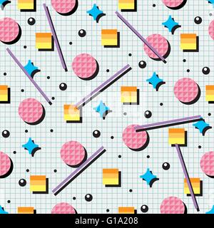 vector seamless 80s or 90s background pattern Stock Vector