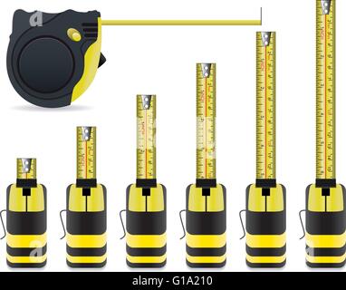 vector measure tape set Stock Vector