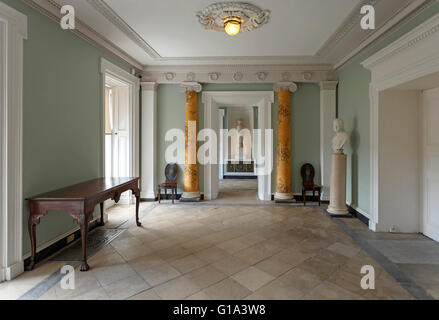 The hall at Fota House, a Regency mansion, owned by the Irish Heritage Trust, located on Fota Island, Cork, Co. Cork, Ireland. Stock Photo