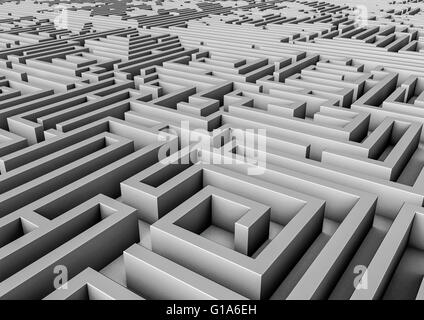 Maze background / 3D render of giant maze stretching to horizon Stock Photo