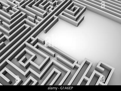Maze space / 3D render of maze with copy space Stock Photo