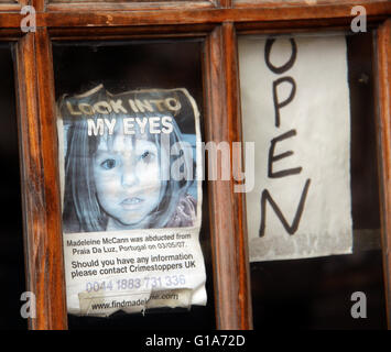 Faded poster for missing British child: Madeleine McCann Stock Photo