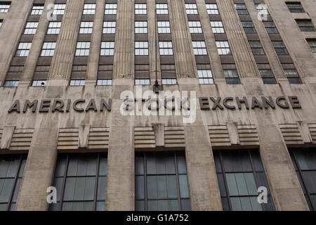 The American Stock Exchange at Trinity Place in New York City, USA. Stock Photo