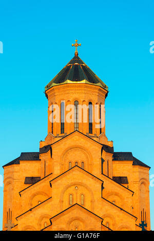 Eurasia, Caucasus region, Georgia, Tbilisi, Tbilisi Sameda Cathedral (Holy Trinity) biggest Orthodox Cathedral in Caucasus Stock Photo