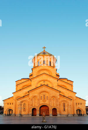 Eurasia, Caucasus region, Georgia, Tbilisi, Tbilisi Sameda Cathedral (Holy Trinity) biggest Orthodox Cathedral in Caucasus Stock Photo