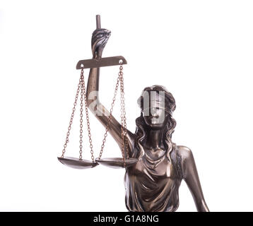 Statue of justice and Wooden gavel, law concept Stock Photo