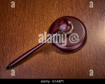 gavel and email, cybercrime concept Stock Photo