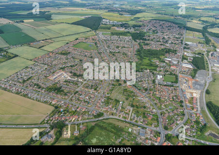 An aerial view of the Nottinghamshire towns of Harworth and Bircotes Stock Photo