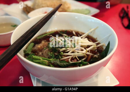 Thai Style Braised Beef Noodle Soup Stock Photo