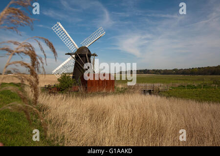 Herringfleet Wind Mill Norfolk Broads Stock Photo