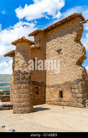 Temple of Wiracocha  or Temple of Raqchi an Inca Archaeological Site in Cusco Region, Peru Stock Photo