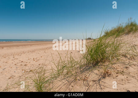 Landscape view of Brancaster beach and sand dunes on the North Norfolk coast, England Stock Photo