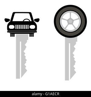 Two Car Keys Isolated Stock Vector