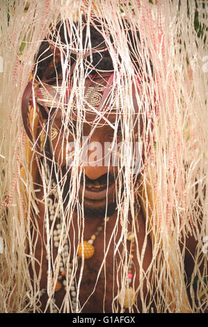 Highlands tribe in Piaya village, Papua New Guinea Stock Photo