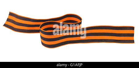 Black and orange Ribbon of St. George isolated on white background Stock Photo