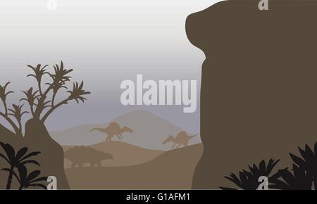 Silhouette of ankylosaurus in river Stock Vector Image & Art - Alamy