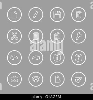 [JPEG] white line web icon set with hexagon frame for web design, UI ...