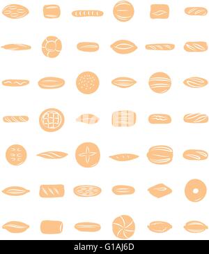 vector illustration of bread collection Stock Vector