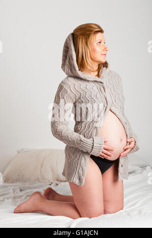 fashionable pregnant woman Stock Photo