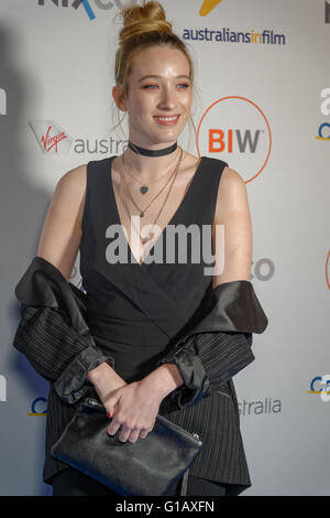 Sydney, Australia. 11th May, 2016. Actor Sophie Lowe arrives for the eighth Annual Heath Ledger Scholarship for 2016. The event was attended by Heath's mother and sister, Sally Bell and Kate Ledger, Callie Hernandez, Damon Herriman, Matt Levett and Sophie Lowe. The winner will be announced on 1st June in Los Angeles Credit:  Hugh Peterswald/Pacific Press/Alamy Live News Stock Photo