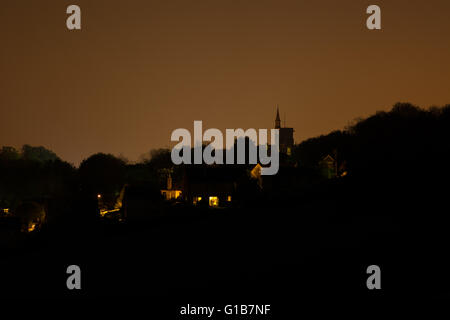 Night view of Lansdown and the Royal High School.  One thousand homes are being evacuated after a world war 2 bomb unearthed by builders near the centre of the city Credit:  Ian Redding/Alamy Live News Stock Photo