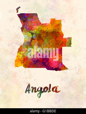 Angola in watercolor Stock Photo