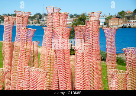 Sydney, Australia - 20th July 2015: The annually run art exhibition, Harbour Sculpture takes place at the Deckhouse and Clarkes Point Reserve in Sydney. This exhibition features a wide variety of artworks and runs from the 30th of July to the 9th of August. Stock Photo