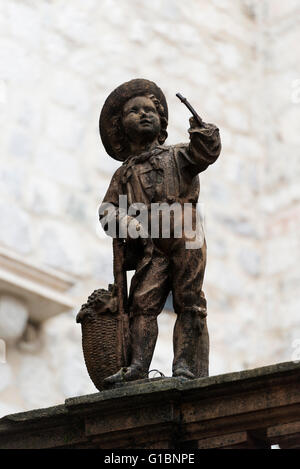 Europe, Balkans, Montenegro, Kotor, Unesco site, statue of a boy Stock Photo