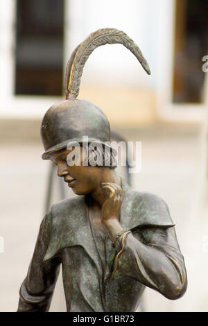 Young woman statue sculpted in bronze Stock Photo