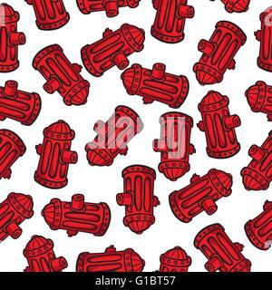 fire hydrant seamless pattern Stock Vector