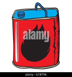 red gasoline can cartoon doodle Stock Vector