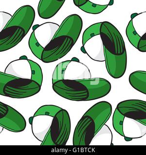 green cap seamless pattern Stock Vector